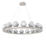 Cabochon Ring Chandelier - Beige Silver / Clear