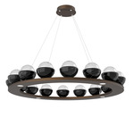Cabochon Ring Chandelier - Flat Bronze / Clear