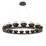 Cabochon Ring Chandelier - Flat Bronze / Clear