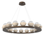 Cabochon Ring Chandelier - Flat Bronze / Clear
