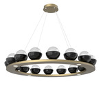 Cabochon Ring Chandelier - Gilded Brass / Clear