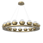 Cabochon Ring Chandelier - Gilded Brass / Clear
