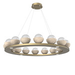 Cabochon Ring Chandelier - Gilded Brass / Clear