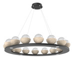 Cabochon Ring Chandelier - Matte Black / Clear