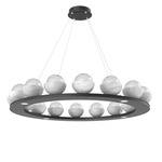 Cabochon Ring Chandelier - Matte Black / Clear