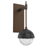 Cabochon Tempo Wall Sconce - Flat Bronze / Clear