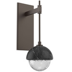 Cabochon Tempo Wall Sconce - Flat Bronze / Clear