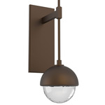 Cabochon Tempo Wall Sconce - Flat Bronze / Clear