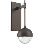 Cabochon Tempo Wall Sconce - Flat Bronze / Clear