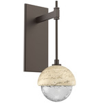 Cabochon Tempo Wall Sconce - Flat Bronze / Clear