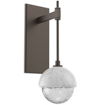 Cabochon Tempo Wall Sconce - Flat Bronze / Clear