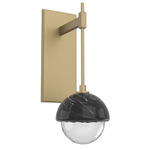 Cabochon Tempo Wall Sconce - Gilded Brass / Clear