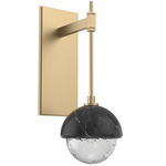 Cabochon Tempo Wall Sconce - Gilded Brass / Clear