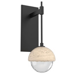 Cabochon Tempo Wall Sconce - Matte Black / Clear