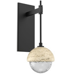 Cabochon Tempo Wall Sconce - Matte Black / Clear