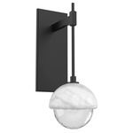 Cabochon Tempo Wall Sconce - Matte Black / Clear