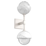Cabochon Double Wall Sconce - Beige Silver / Clear