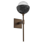 Cabochon Belvedere Wall Sconce - Flat Bronze / Clear