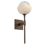 Cabochon Belvedere Wall Sconce - Flat Bronze / Clear
