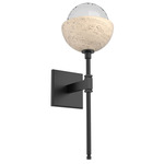 Cabochon Belvedere Wall Sconce - Matte Black / Clear