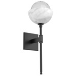 Cabochon Belvedere Wall Sconce - Matte Black / Clear