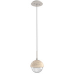 Cabochon Pendant - Beige Silver / Clear
