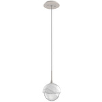 Cabochon Pendant - Beige Silver / Clear