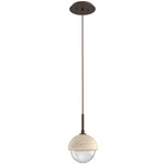 Cabochon Pendant - Flat Bronze / Clear