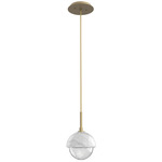 Cabochon Pendant - Gilded Brass / Clear