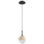Cabochon Pendant - Matte Black / Clear