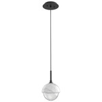 Cabochon Pendant - Matte Black / Clear