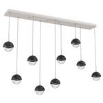 Cabochon Linear Multi Light Pendant - Beige Silver / Clear