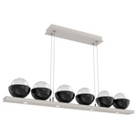Cabochon Linear Chandelier - Beige Silver / Clear