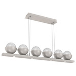Cabochon Linear Chandelier - Beige Silver / Clear