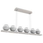 Cabochon Linear Chandelier - Beige Silver / Clear