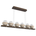 Cabochon Linear Chandelier - Flat Bronze / Clear