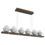Cabochon Linear Chandelier - Flat Bronze / Clear