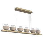 Cabochon Linear Chandelier - Gilded Brass / Clear