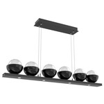 Cabochon Linear Chandelier - Matte Black / Clear