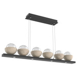 Cabochon Linear Chandelier - Matte Black / Clear