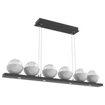 Cabochon Linear Chandelier - Matte Black / Clear
