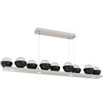 Cabochon Linear Chandelier - Beige Silver / Clear