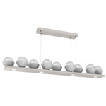 Cabochon Linear Chandelier - Beige Silver / Clear