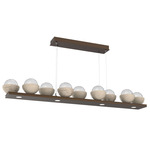 Cabochon Linear Chandelier - Flat Bronze / Clear