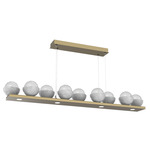 Cabochon Linear Chandelier - Gilded Brass / Clear