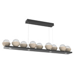 Cabochon Linear Chandelier - Matte Black / Clear