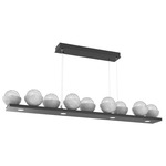 Cabochon Linear Chandelier - Matte Black / Clear