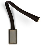 Flexiled Wall Reading Light - Satin Bronze / Black Leather