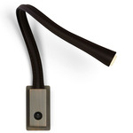 Flexiled Wall Reading Light - Satin Bronze / Black Leather