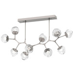 Luna Modern Branch Chandelier - Beige Silver / Clear Floret